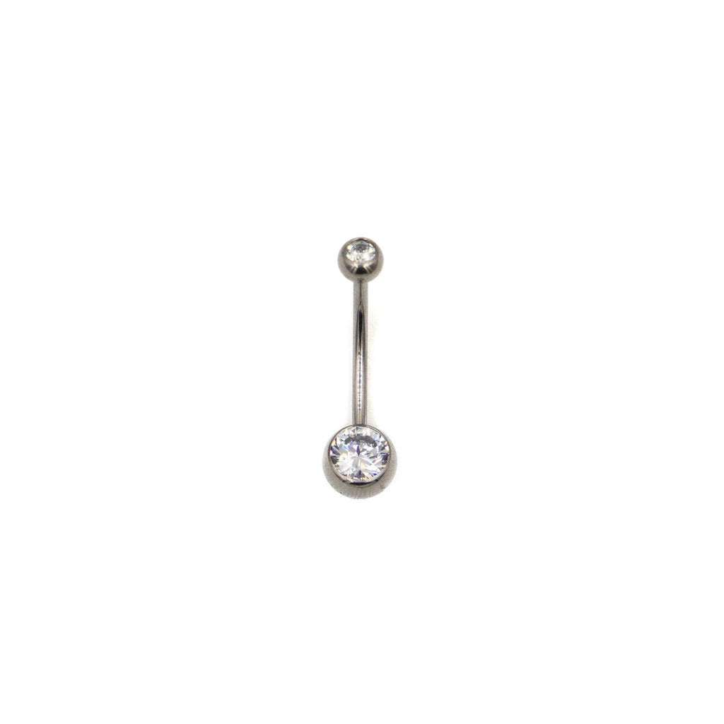 Piercing Nombril Double Strass en Titane