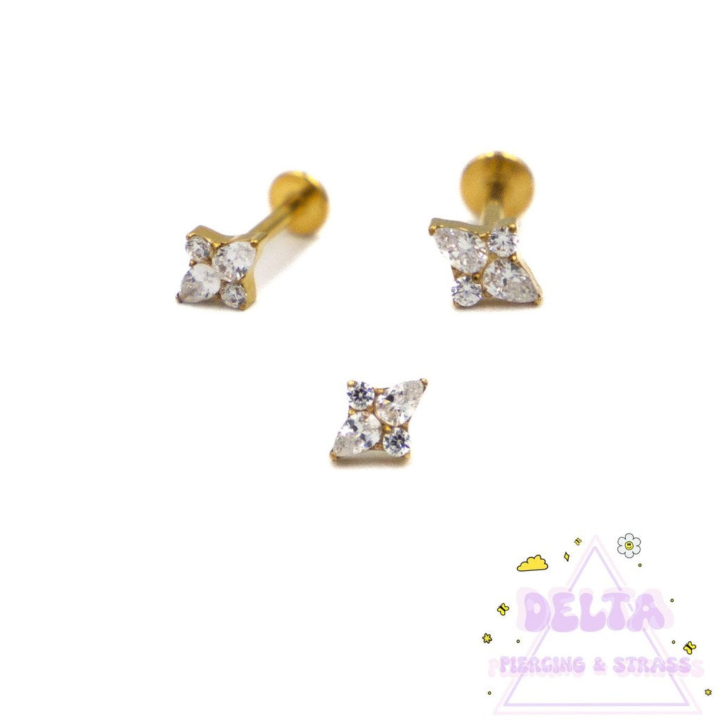 Piercing en titane – Fleur brillante