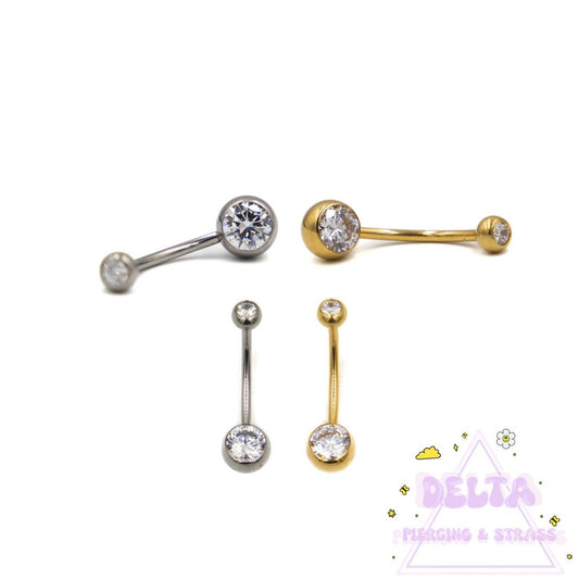 Piercing Nombril Double Strass en Titane