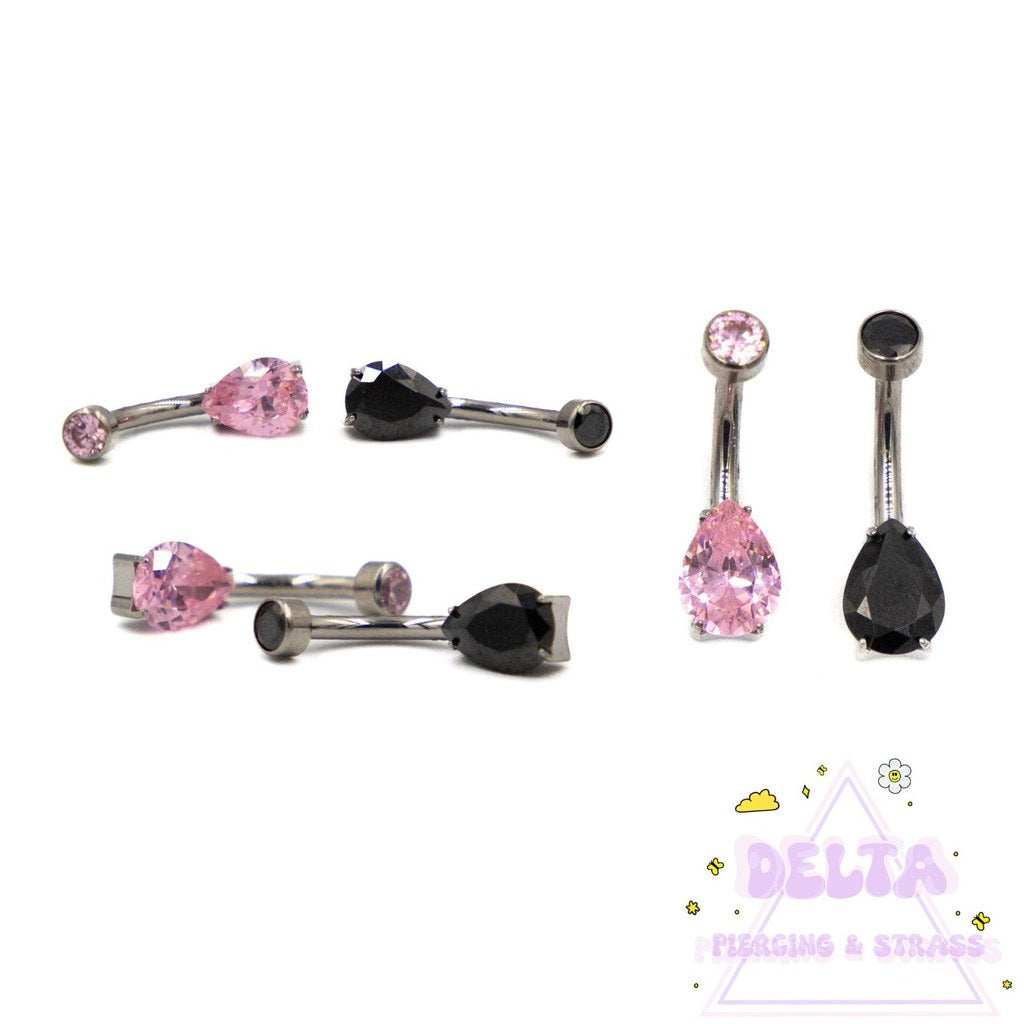 Piercing nombril goutte en titane