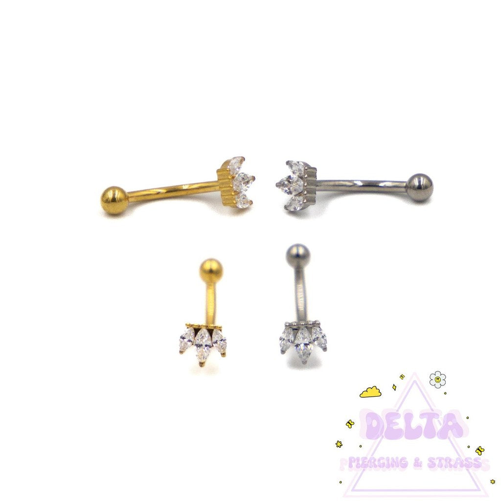 Banane en titane avec strass en éventail