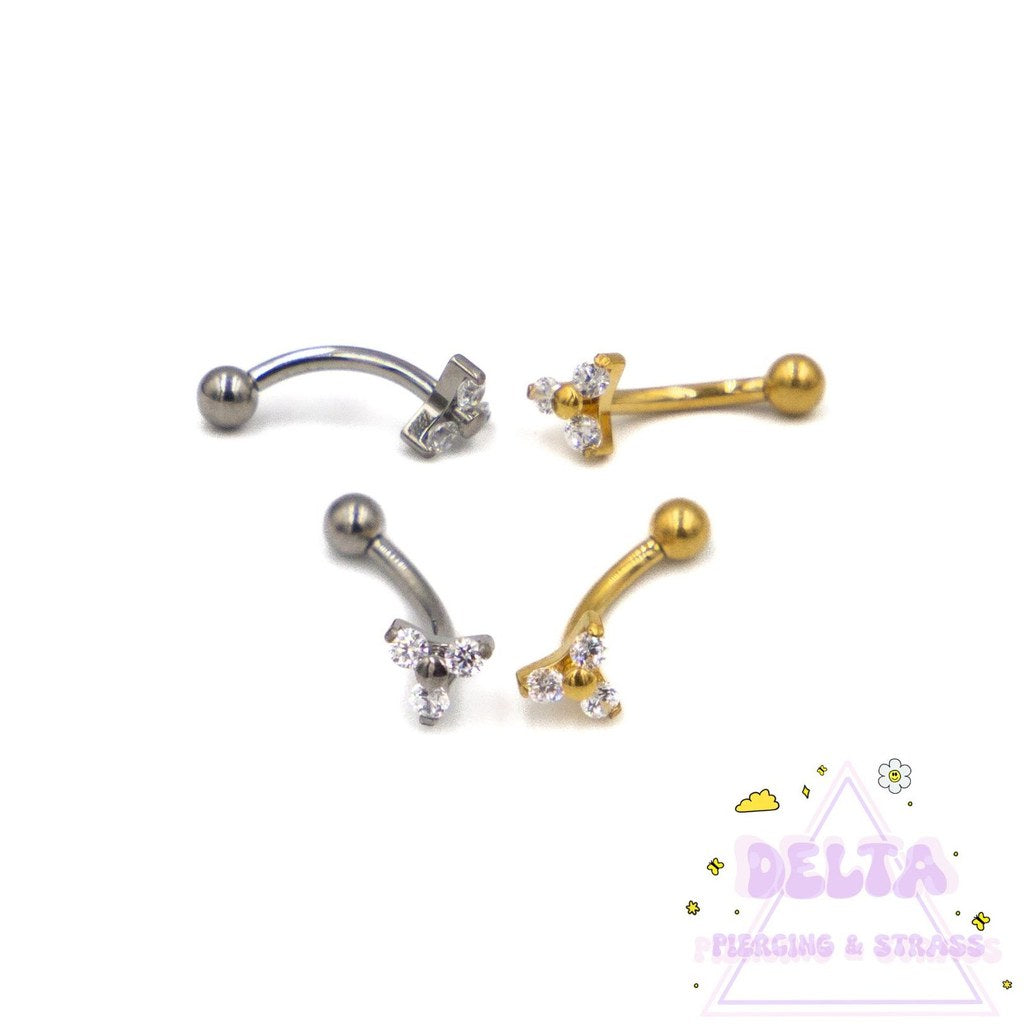 Banane en titane triple strass