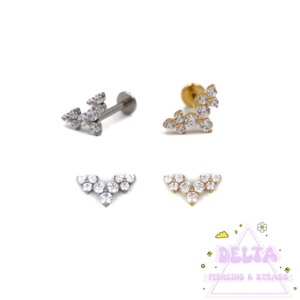Piercing en titane – Arc pavé de zirconiums