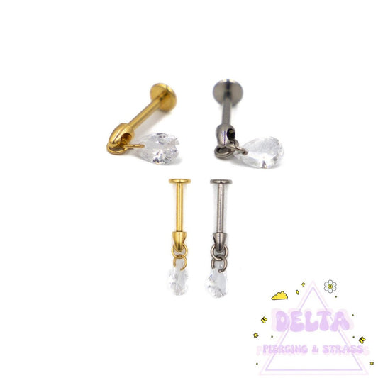 Piercing en titane – Pendentif goutte zirconium