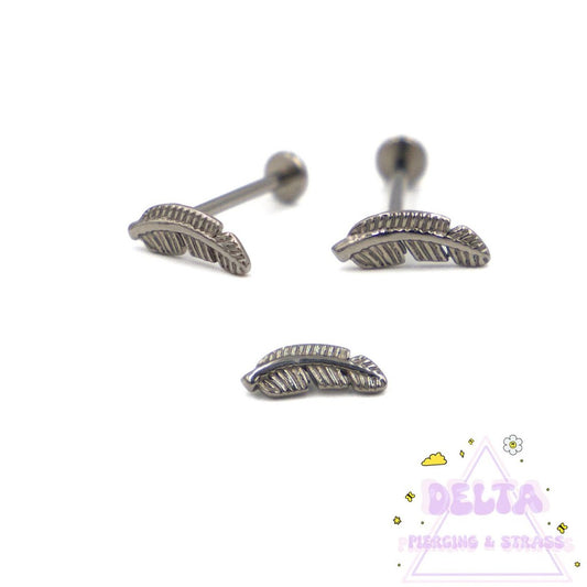 Piercing en titane argenté – Plume