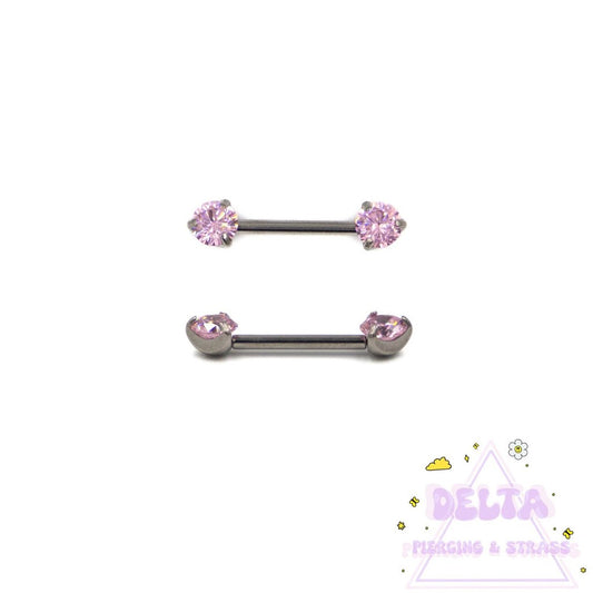 Piercing Téton en Titane avec Strass Roses