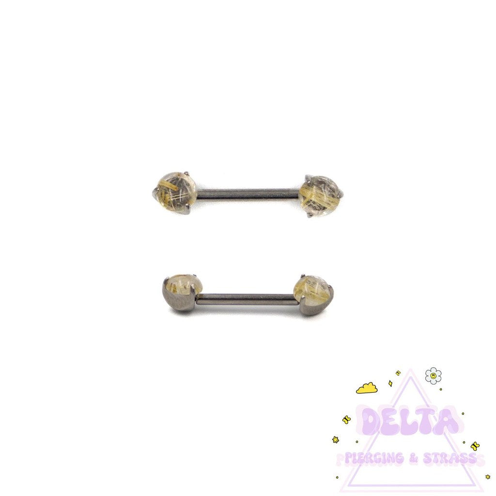 Piercing Téton en Titane avec Pierres Naturelles