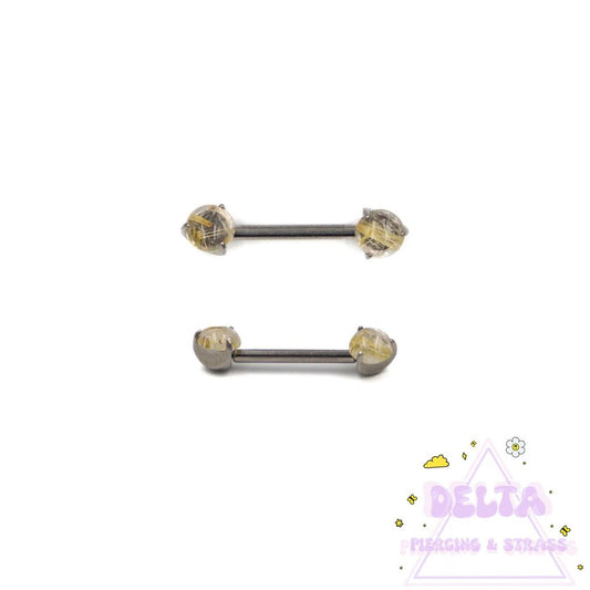 Piercing Téton en Titane avec Pierres Naturelles