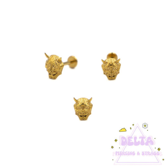 Piercing Oni Japonais en Titane Doré