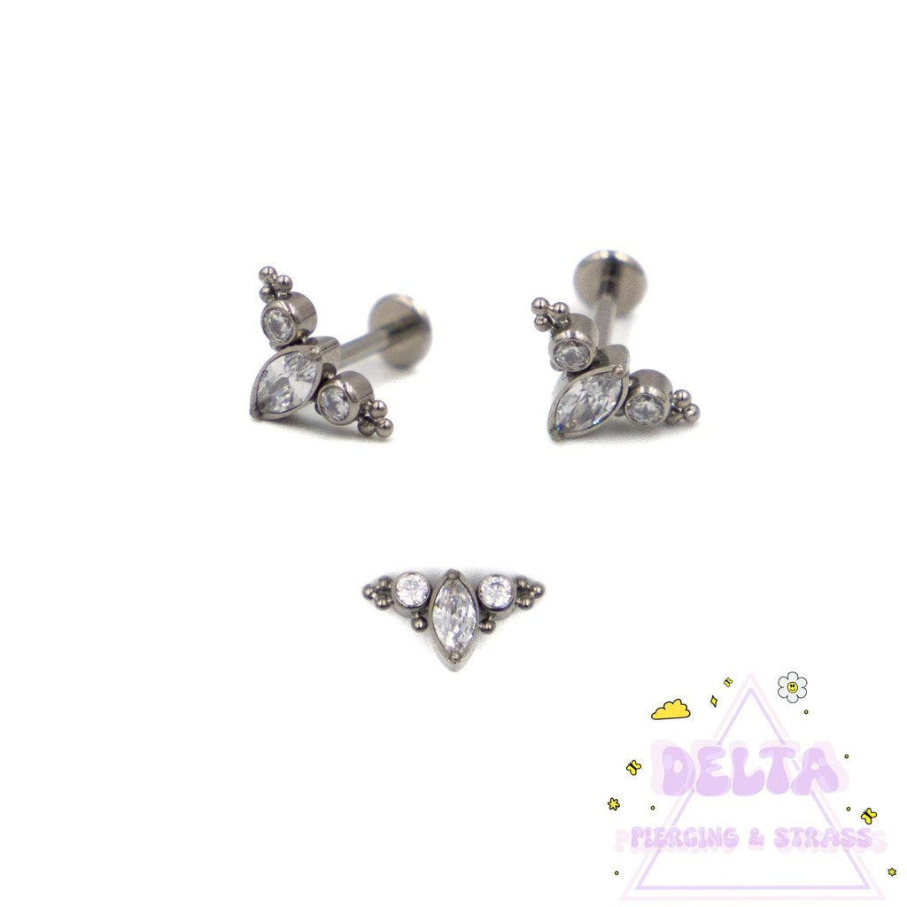 Piercing Trinity en Titane Argenté