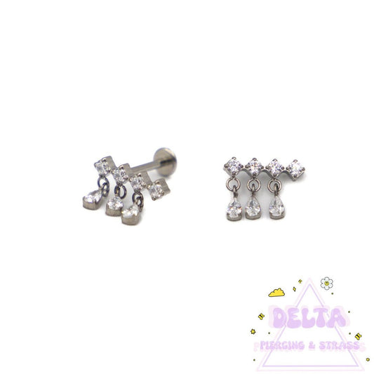 Piercing gouttes zirconium avec barre