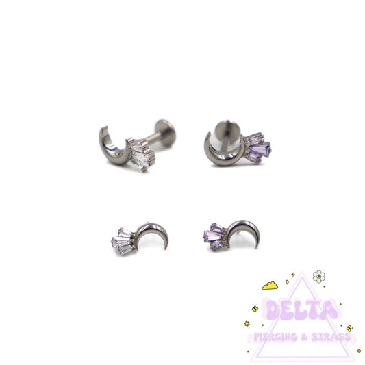 Piercing lune gemme en titane