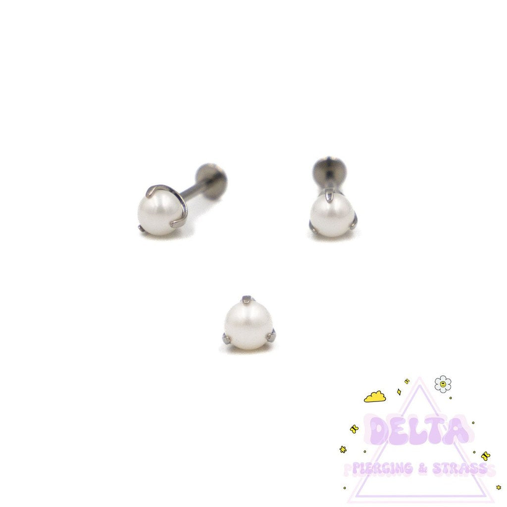 Piercing Perle Blanche en Titane