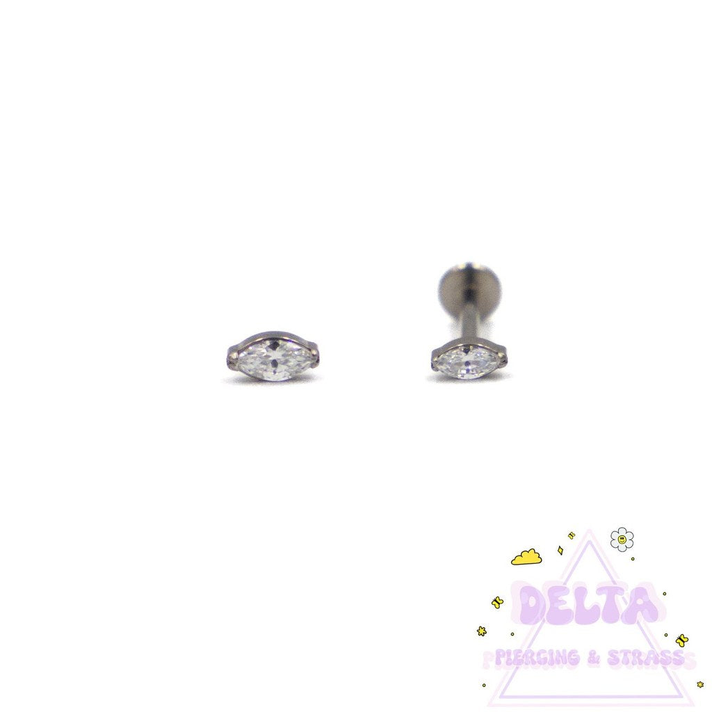 Piercing Threadless Losange Zircon