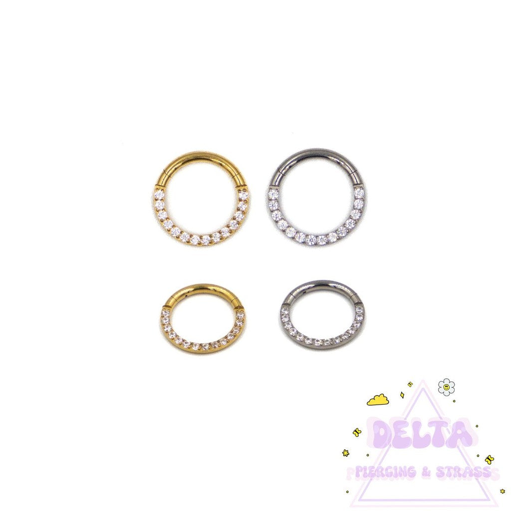 Anneau Clicker Strass 8 mm